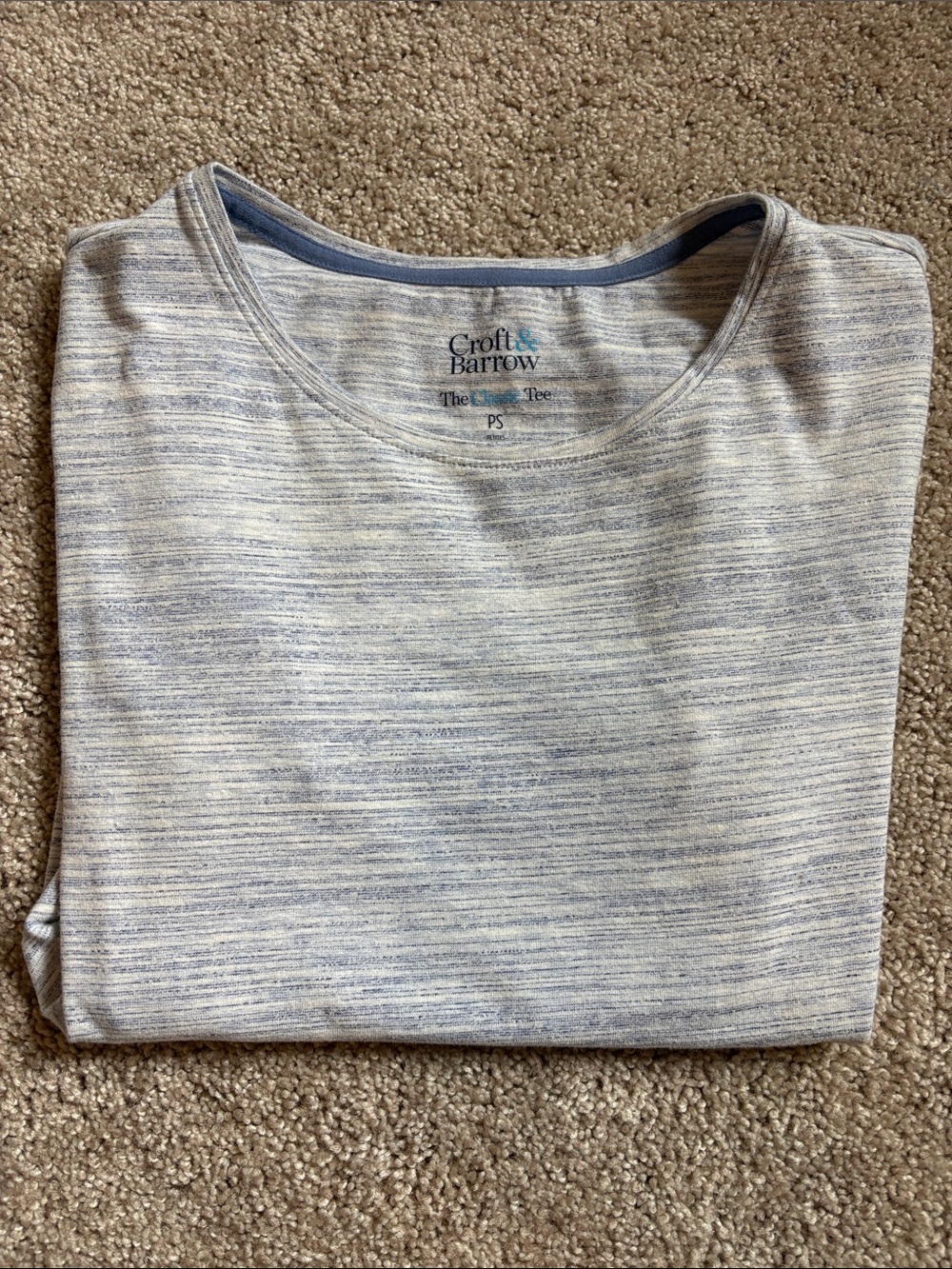 Croft & Barrow Heathered Light Blue Short Sleeve Tee